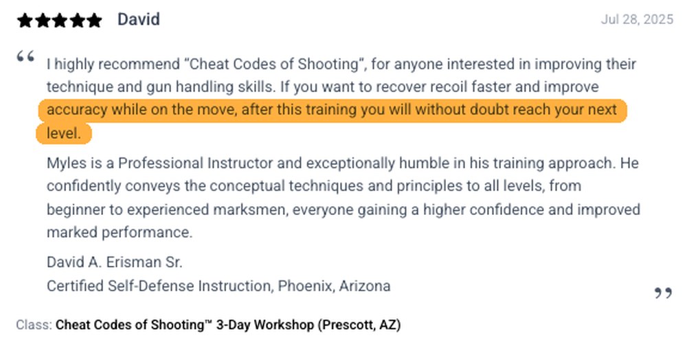 David, 5-star review — after this training you will without doubt reach your next level